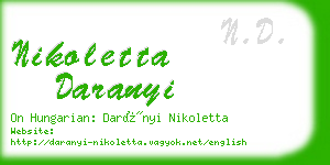 nikoletta daranyi business card